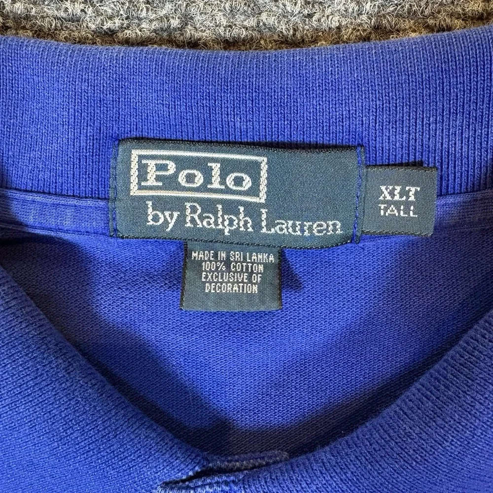 Polo Ralph Lauren Polo Shirt Mens XLT Tall Blue Pony Casual‎ Long Sleeve Cotton